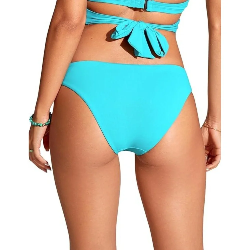 CRZ YOGA Women Turquoise Low Waisted Swim Bottom‎ Bikini RY006 Size S 4/ 6 NWT